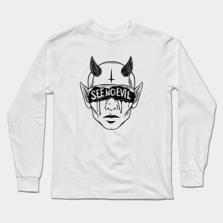 Devils head. See no evil Long Sleeve T-Shirt